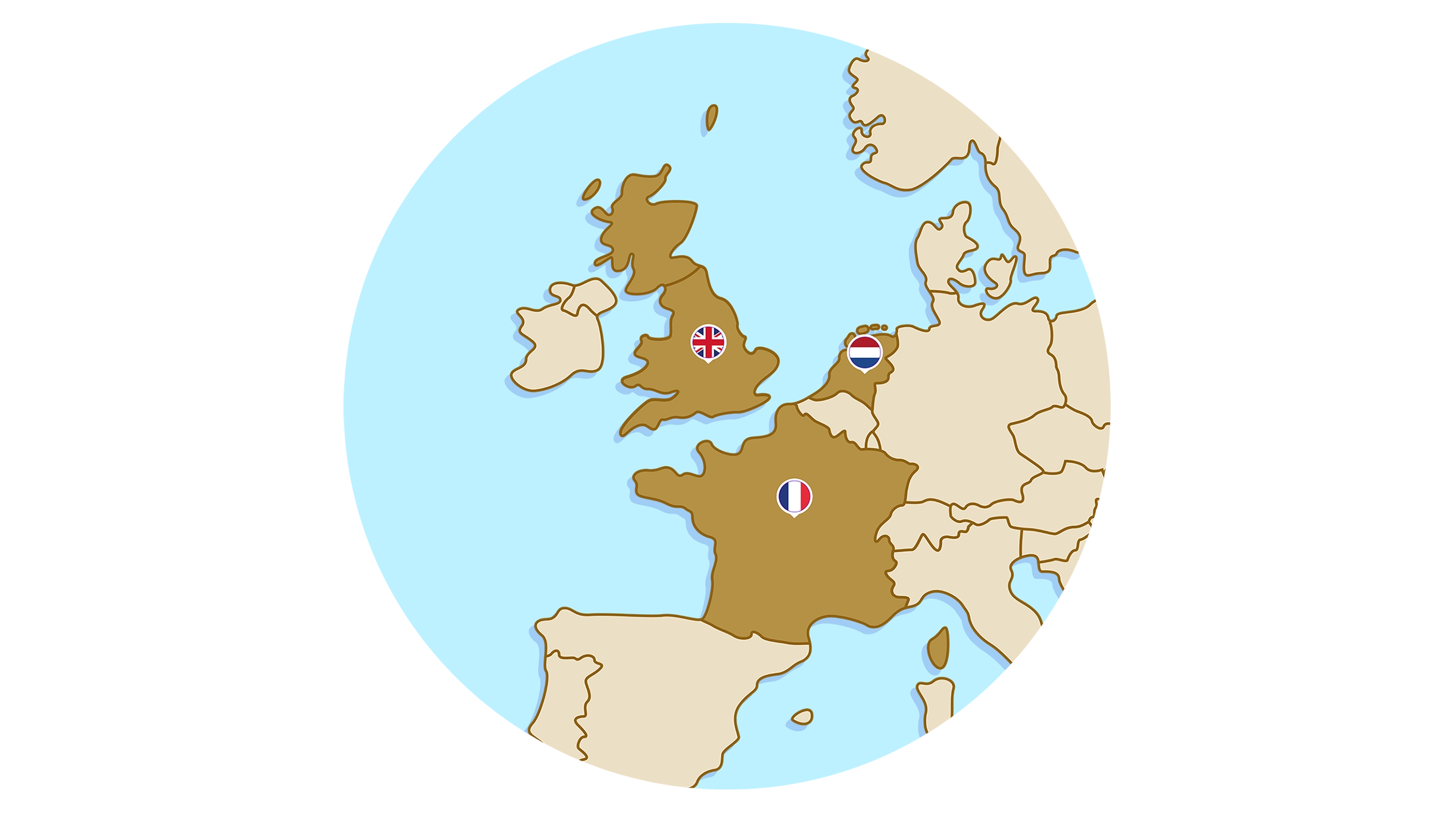 Chèques-cadeaux internationaux pour plusieurs pays